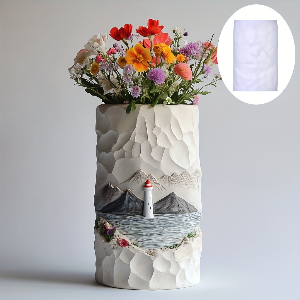 Resin Ocean Wave Mold - Cetakan Silikon Pot Vas Tanaman Bunga