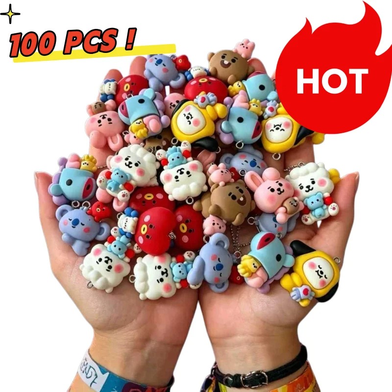 Resin Crafts Diy - 7pcs BT21 Resin Kartun Charm Aksesoris