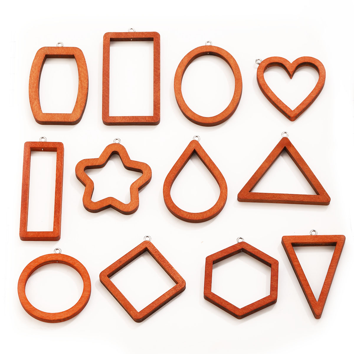 Resin Craft Projects - 10 Buah Jimat Geometris Kayu Segitiga