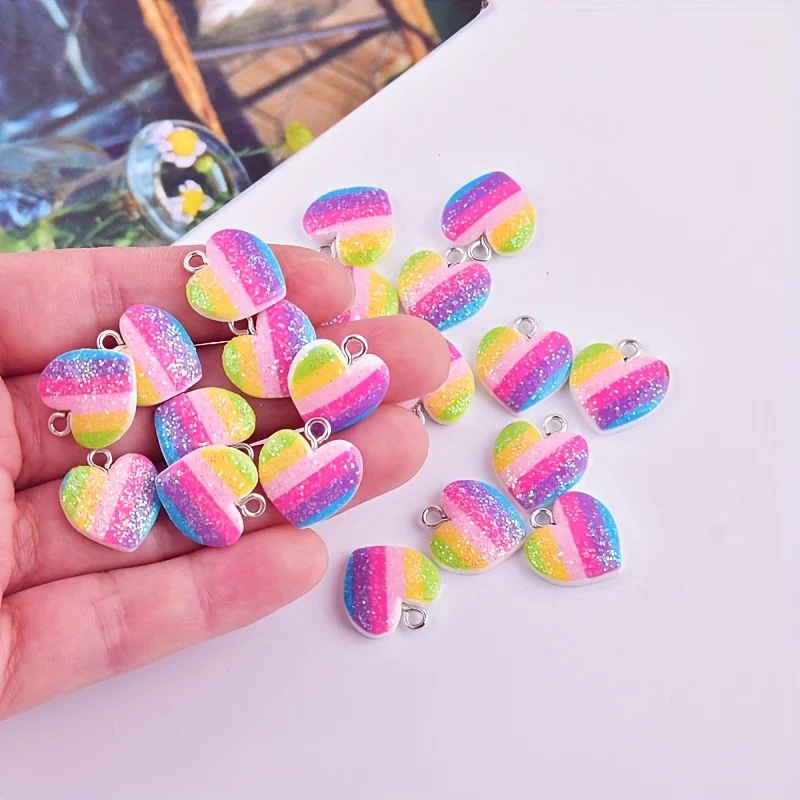10 Buah Liontin Resin Hati War - Resin Craft Projects ulasan dan harga
