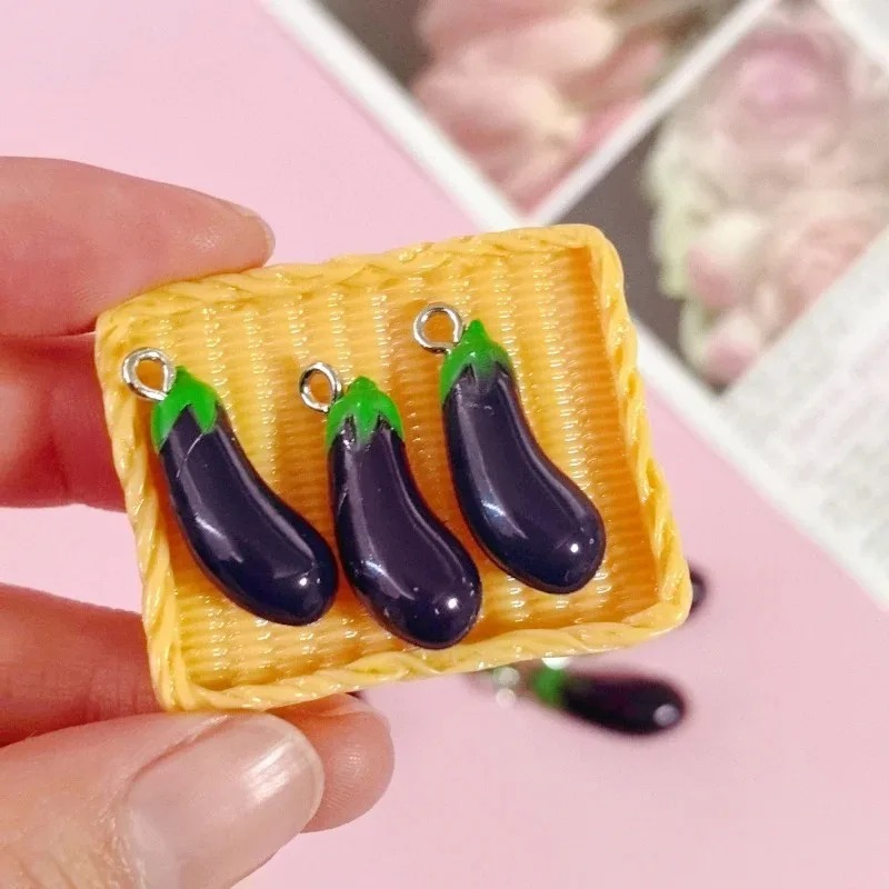 10Pcs Gantungan Resin Terong 3 - Resin Crafts Diy ulasan dan harga