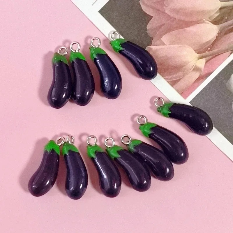 10Pcs Gantungan Resin Terong 3 - Resin Crafts Diy ulasan dan harga