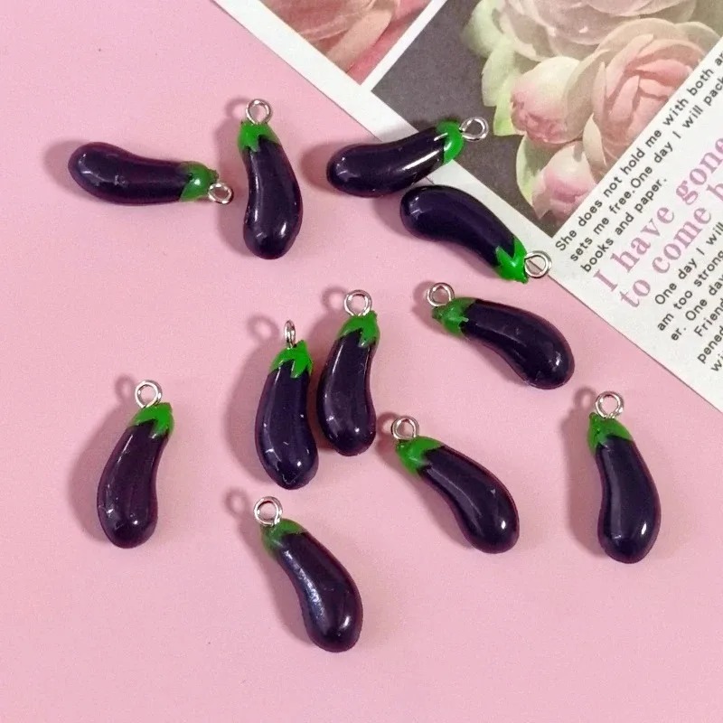 10Pcs Gantungan Resin Terong 3 - Resin Crafts Diy ulasan dan harga