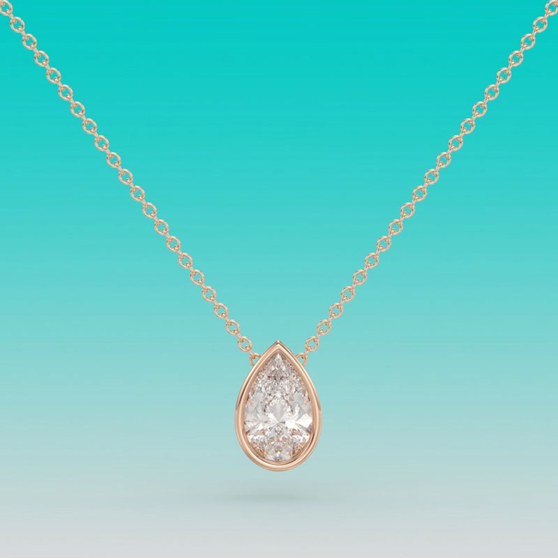 Kalung Liontin Moissanite Soli - Bezels Set Pendant ulasan dan harga