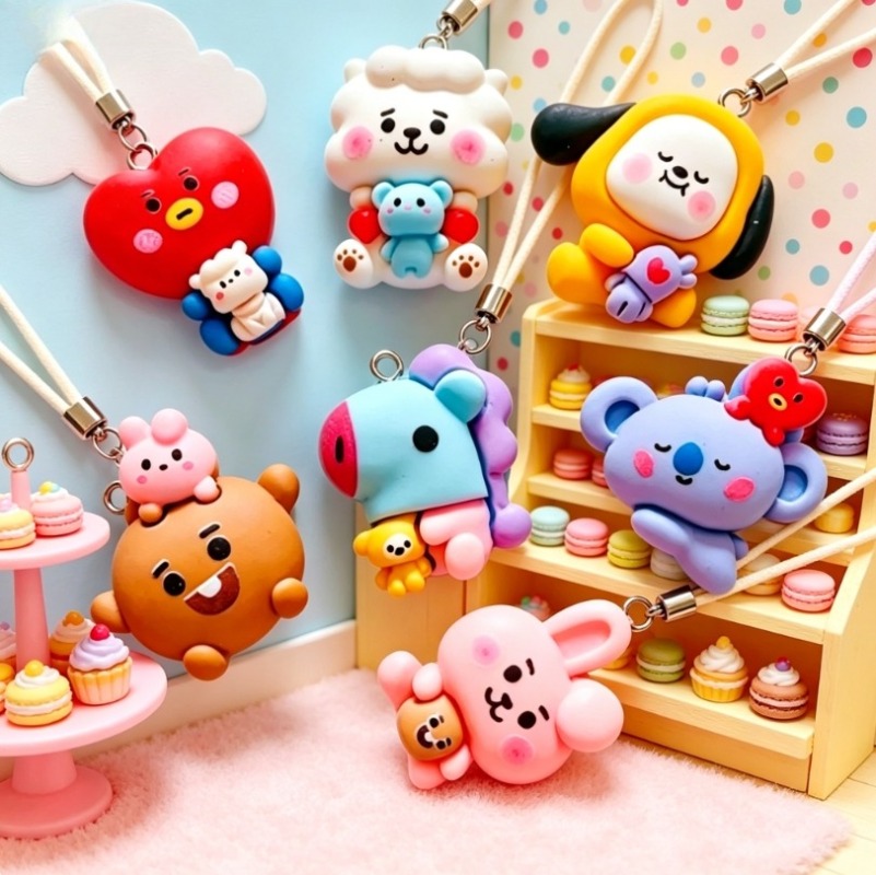 7pcs BT21 Resin Kartun Charm A - Resin Crafts Diy ulasan dan harga
