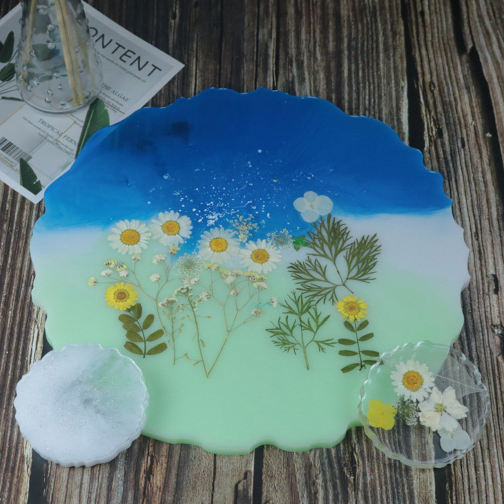 2Pcs Cetakan Resin Kristal Sil - Serving Tray Mold ulasan dan harga