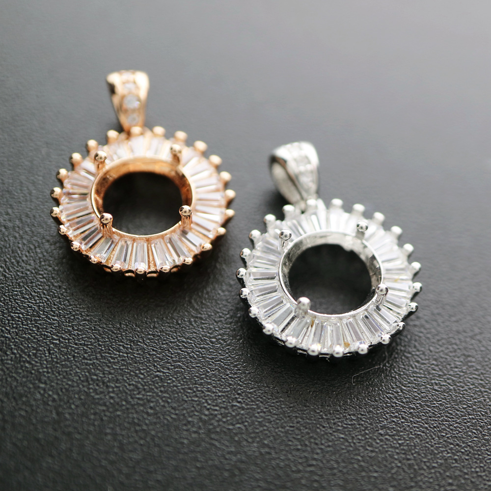 4-12 Mm Round Bezel Mawar Emas - Bezels Set Pendant ulasan dan harga