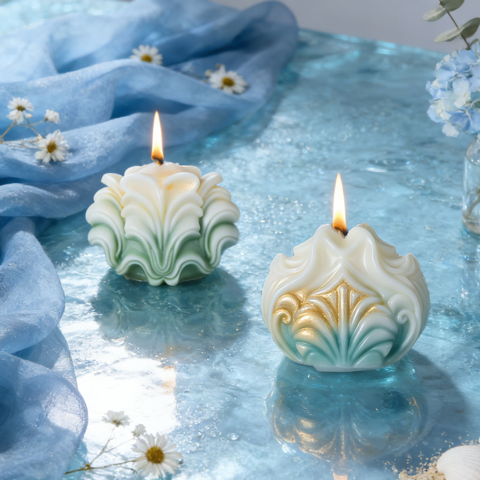 Cetakan Lilin Silikon Bentuk K - Resin Ocean Wave Mold ulasan dan harga