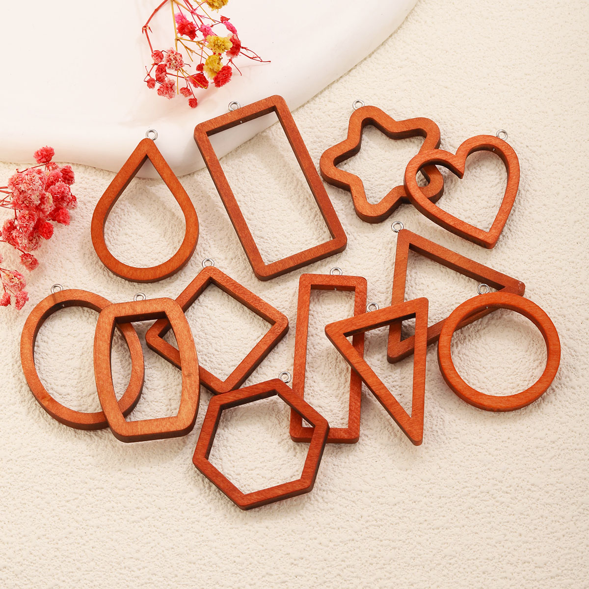 10 Buah Jimat Geometris Kayu S - Resin Craft Projects ulasan dan harga
